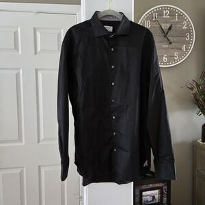 Men's Black Long-Sleeve Dress Shirt - Classic Button-Front